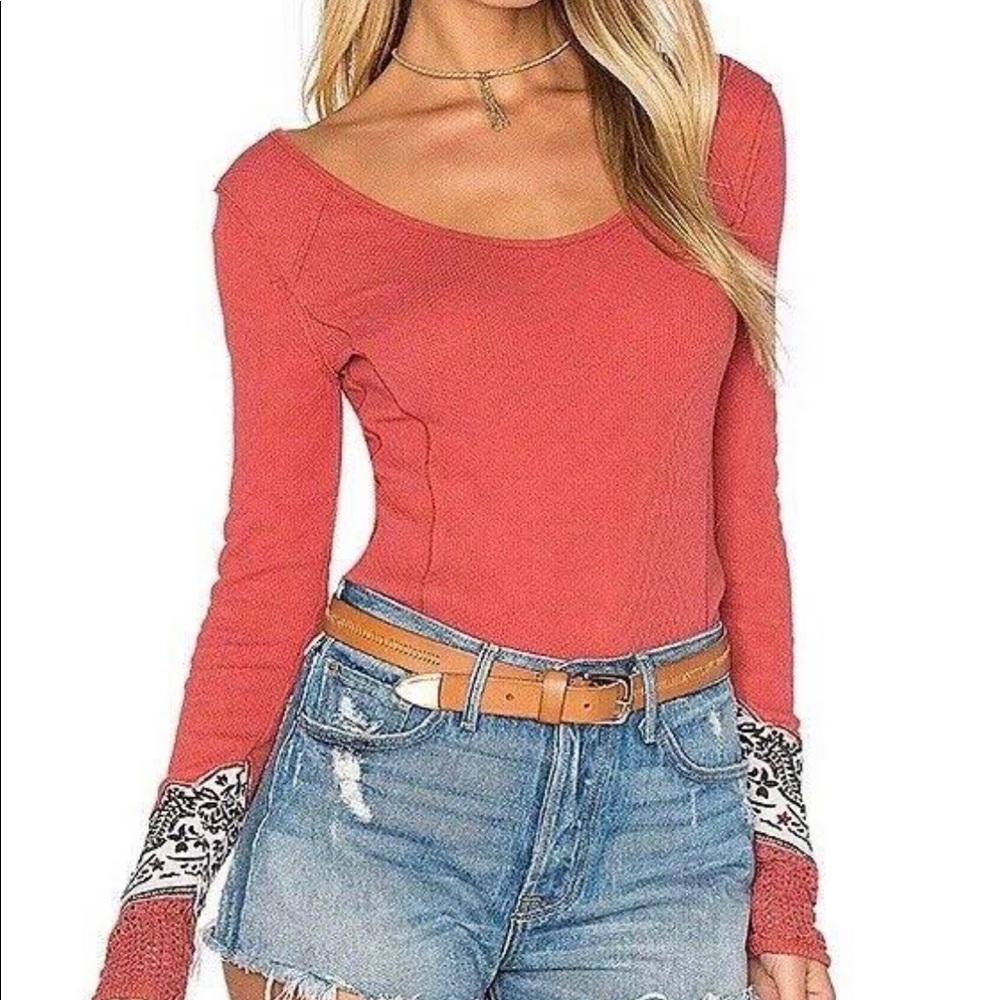 Free People bandana cuff sleeve thermal